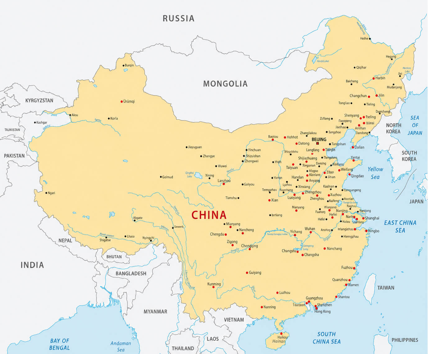 China cities map