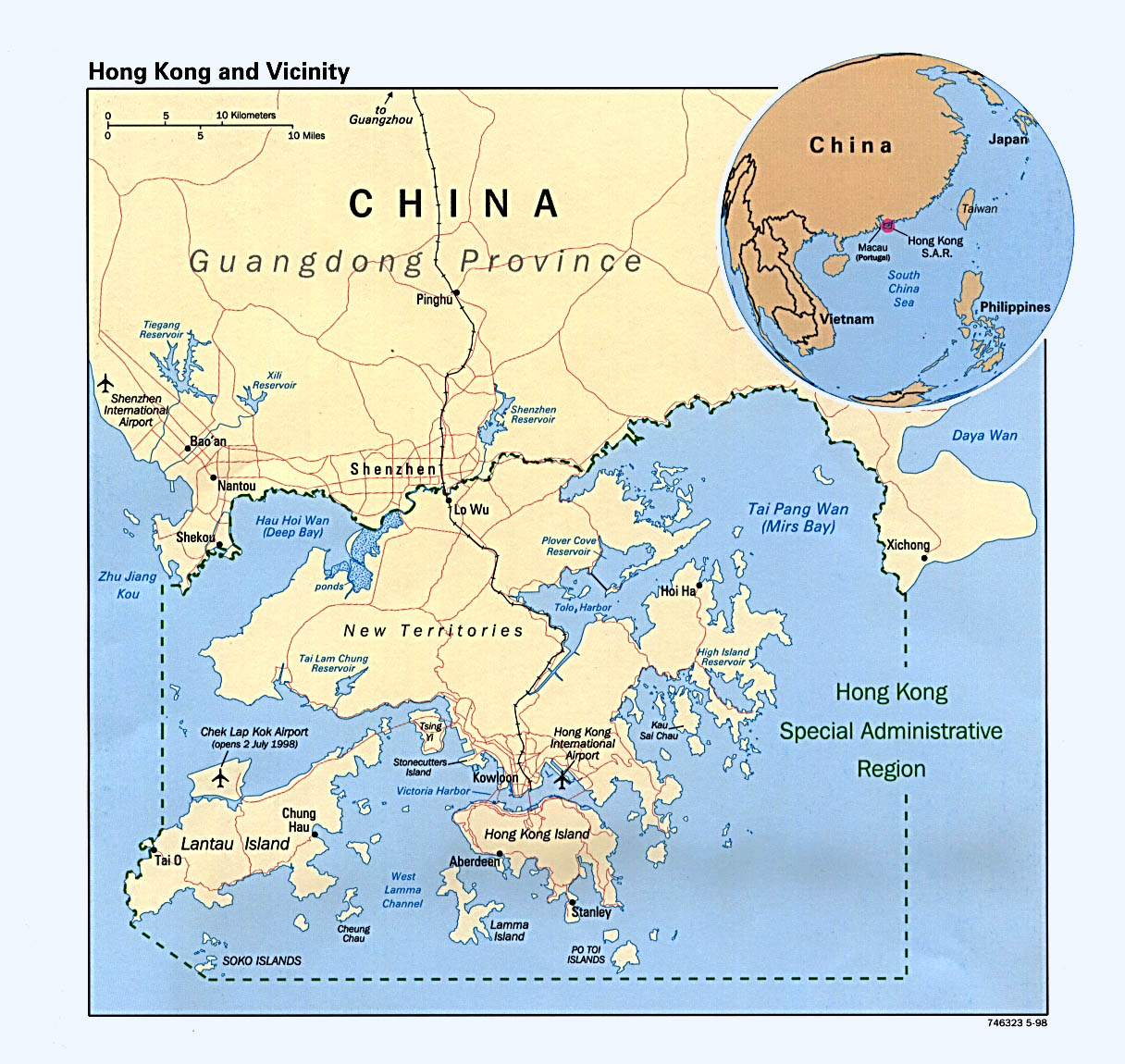 hong kong china map