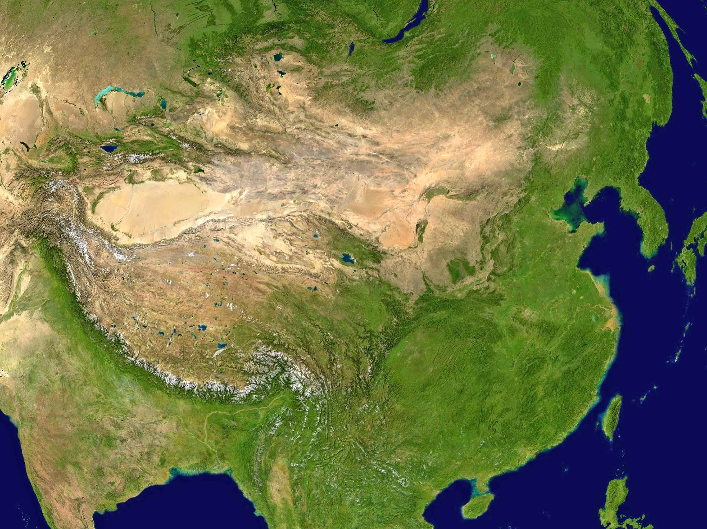 China Earth satellite map