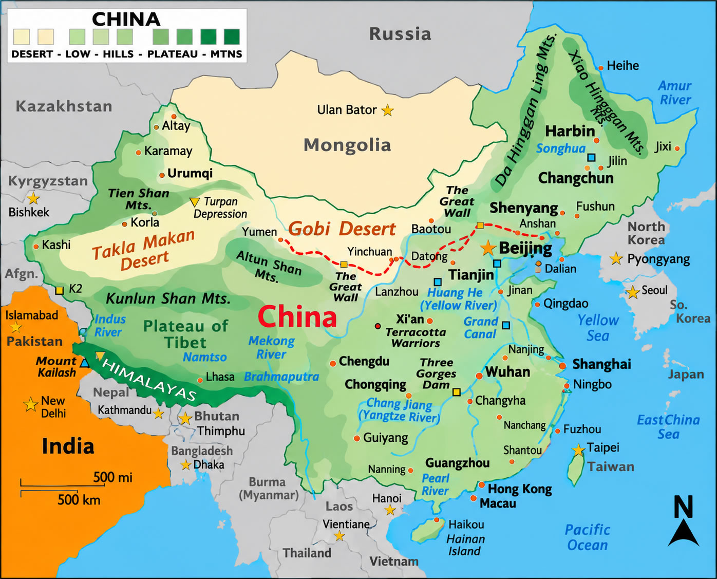 China elevation map