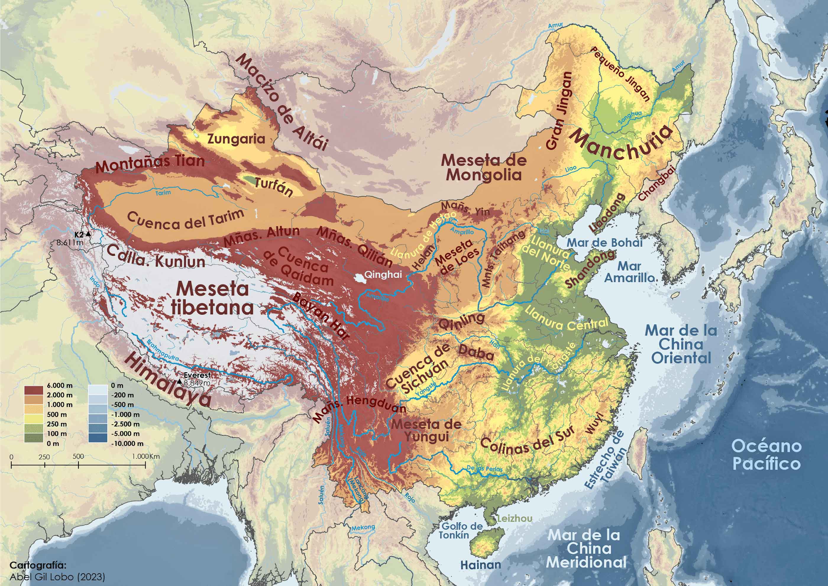 China physical map