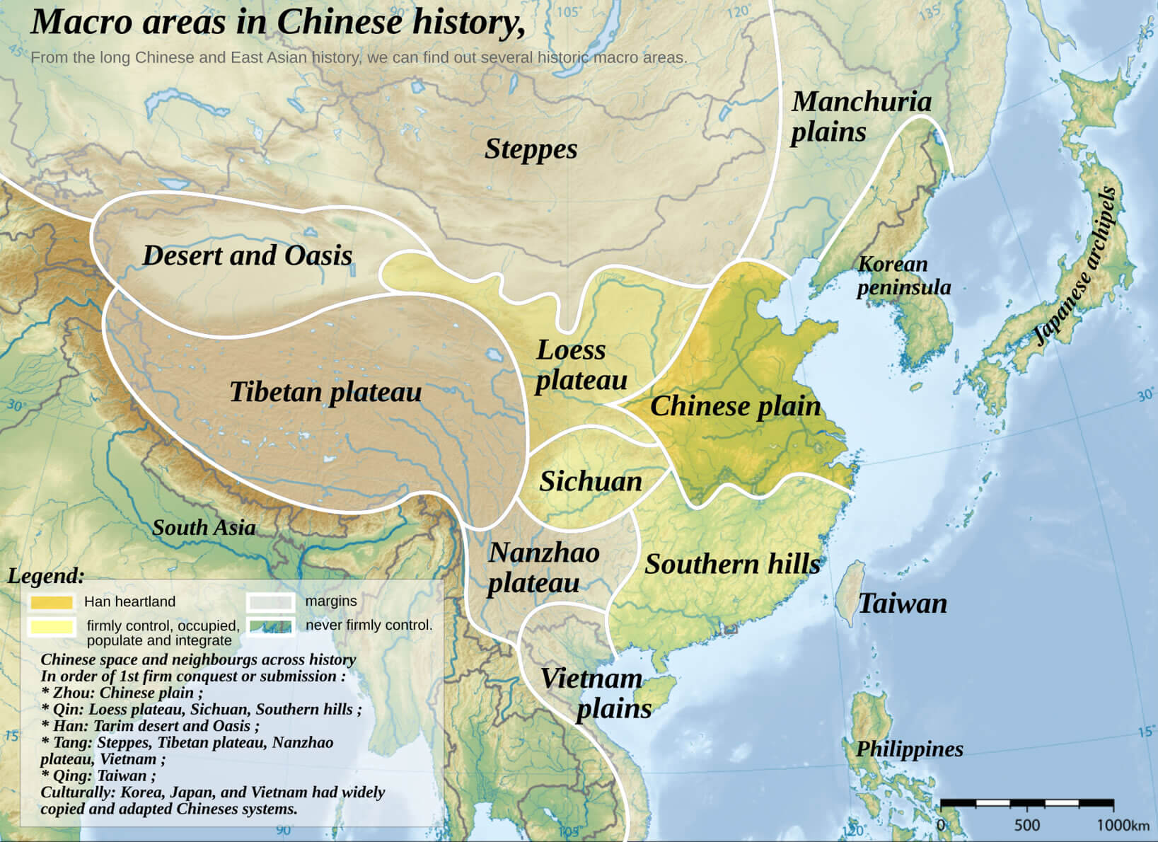 Macro areas map in chinese history