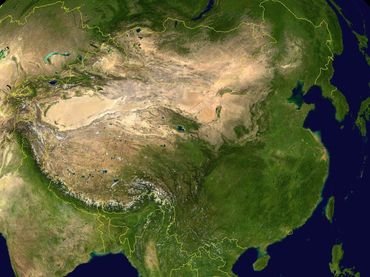 Satellite image  of China