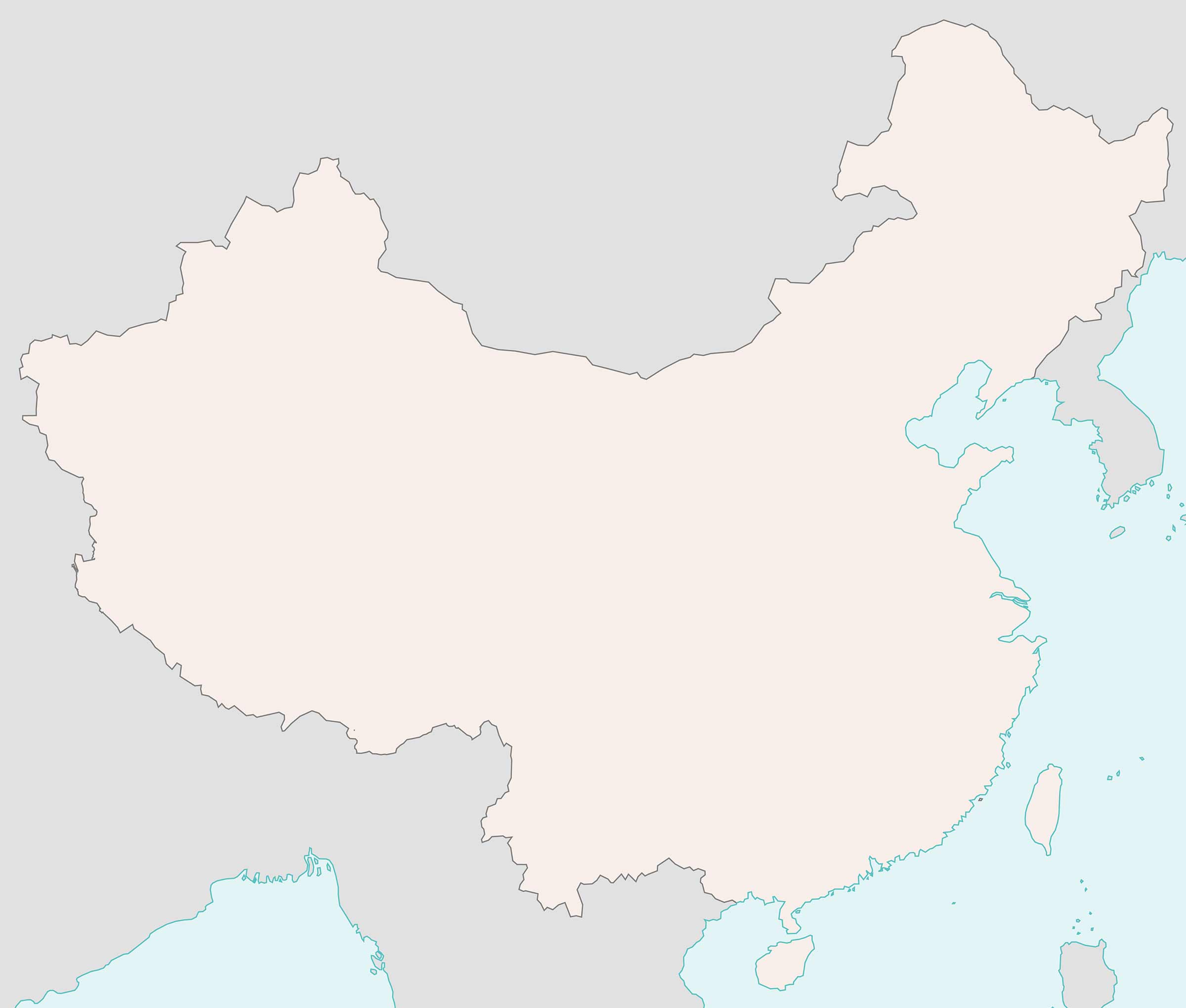 China blank map