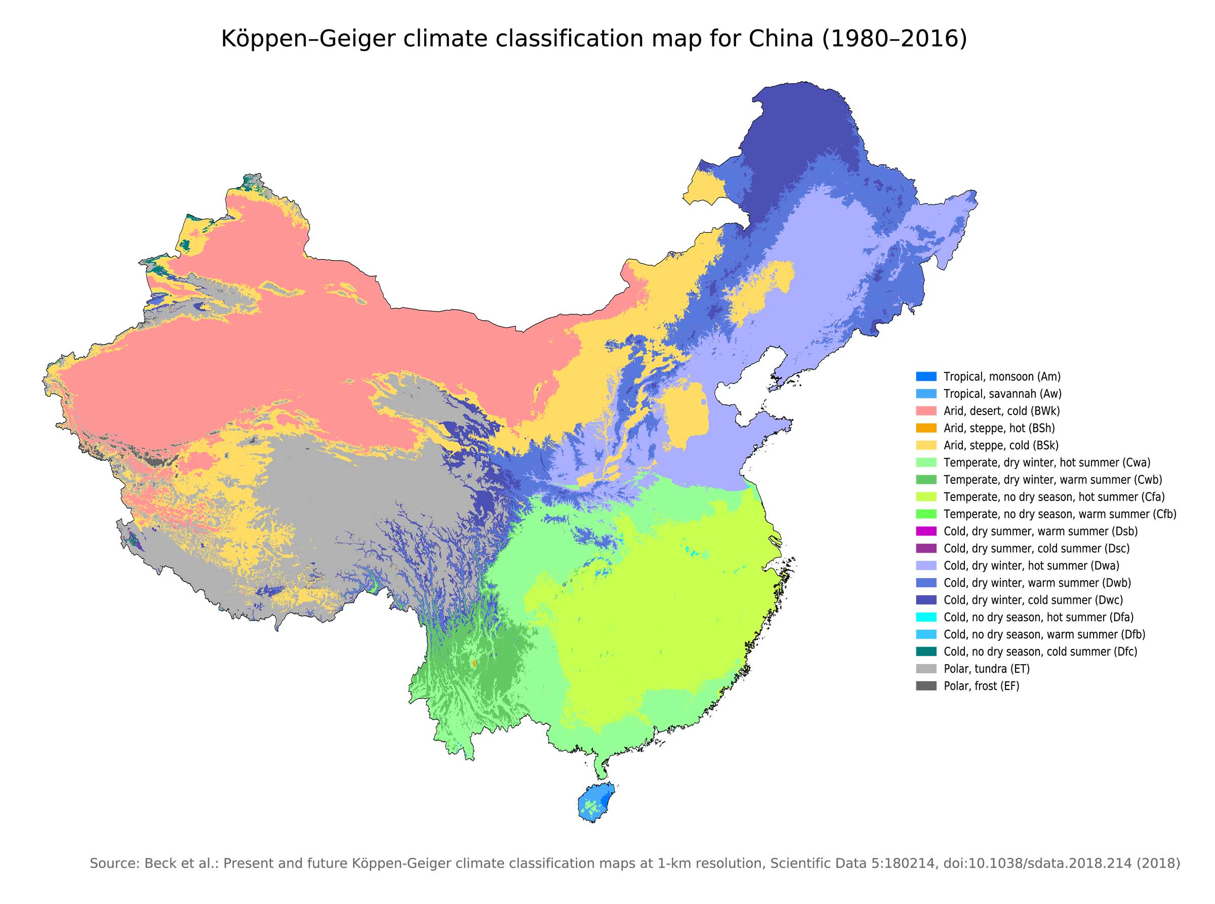 China climatic map