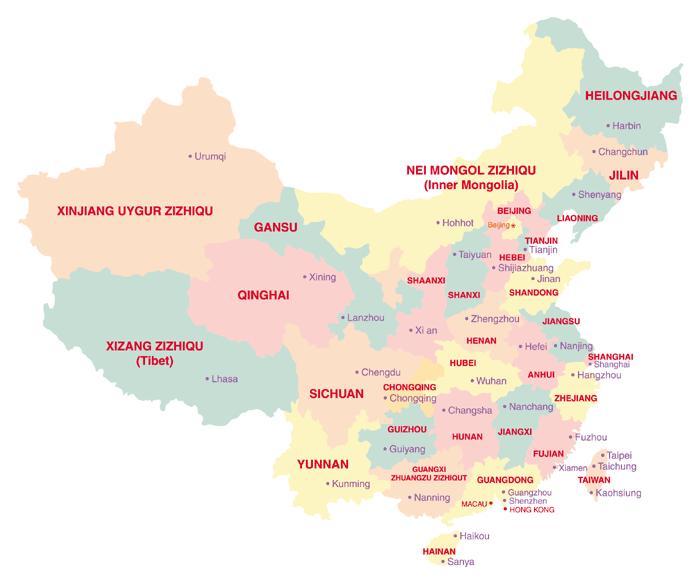 States of China Map