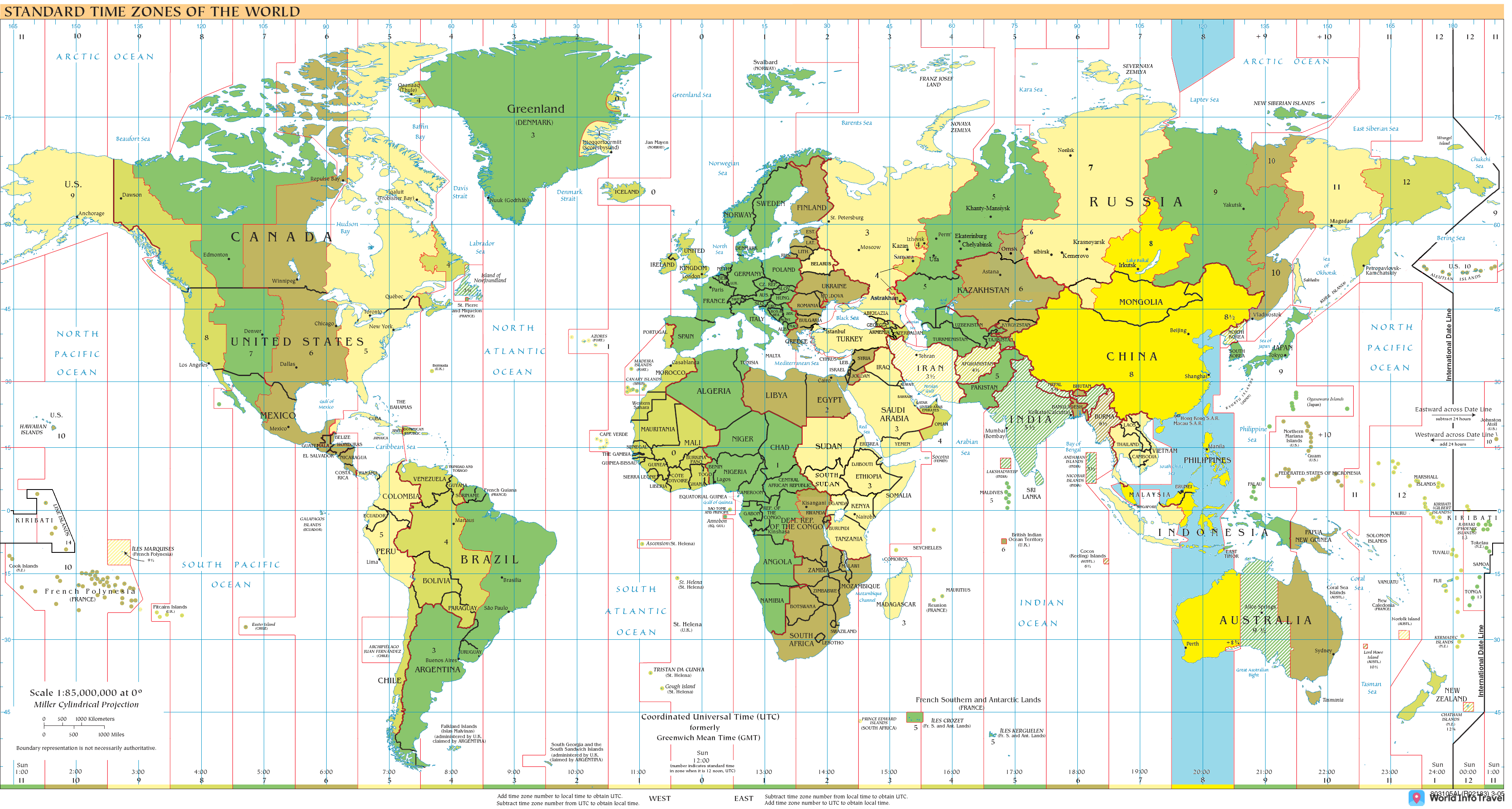 China time zones map UTC