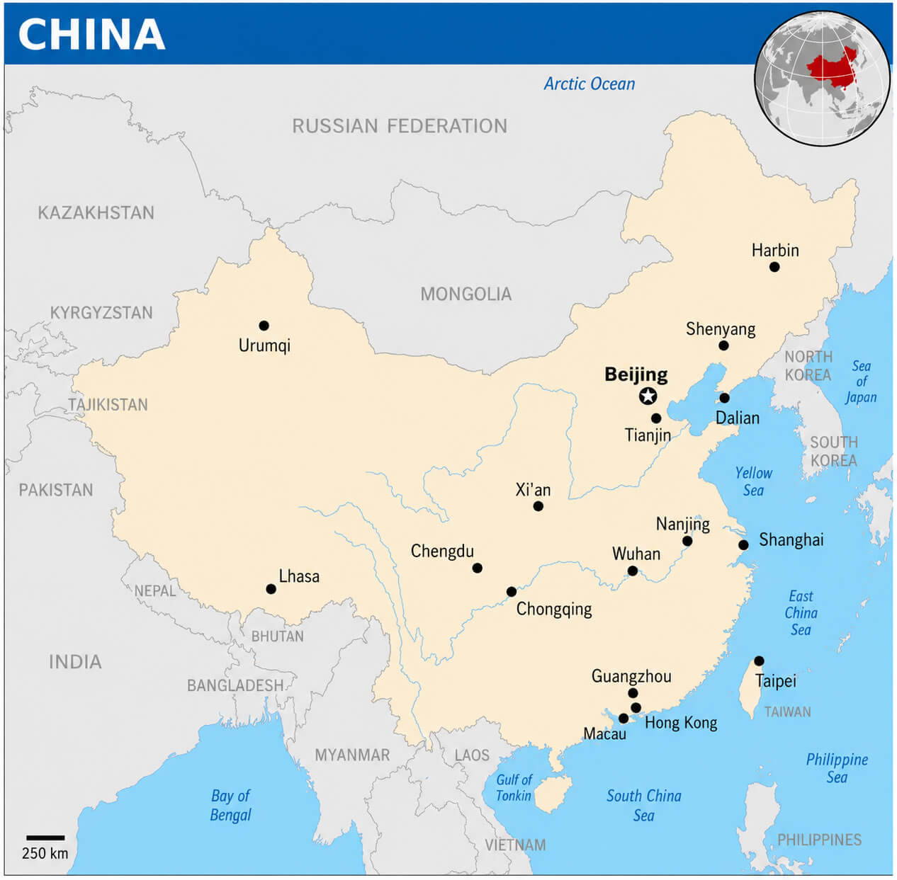 Where Is China in the World Map