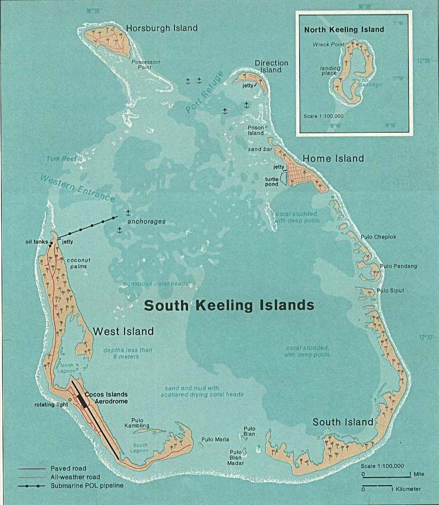 map of Cocos Islands