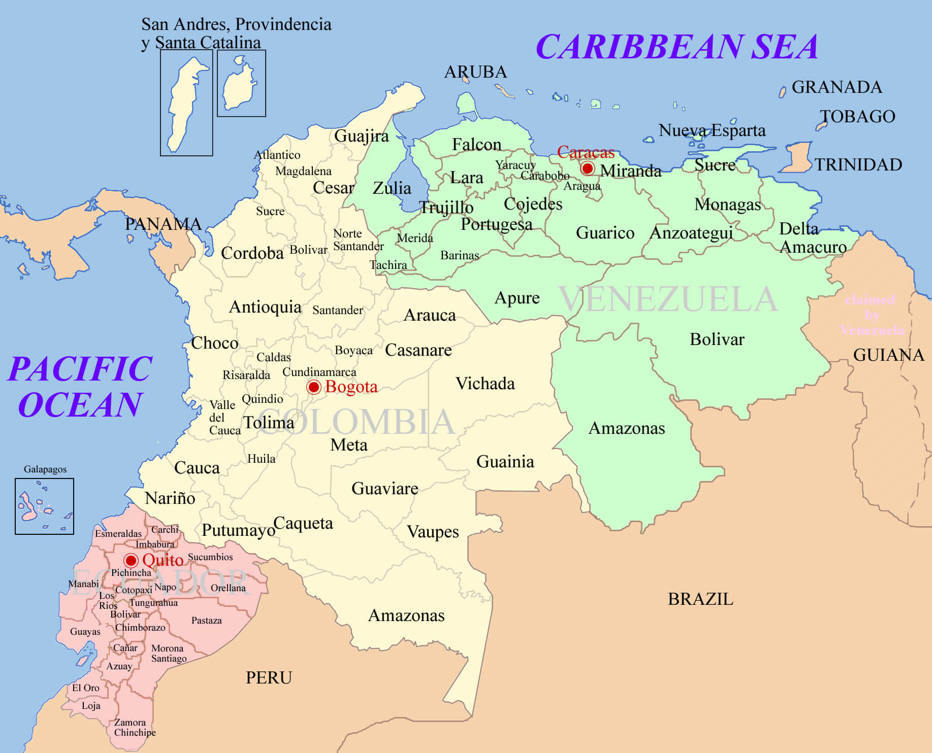 Colombia Venezuela Map