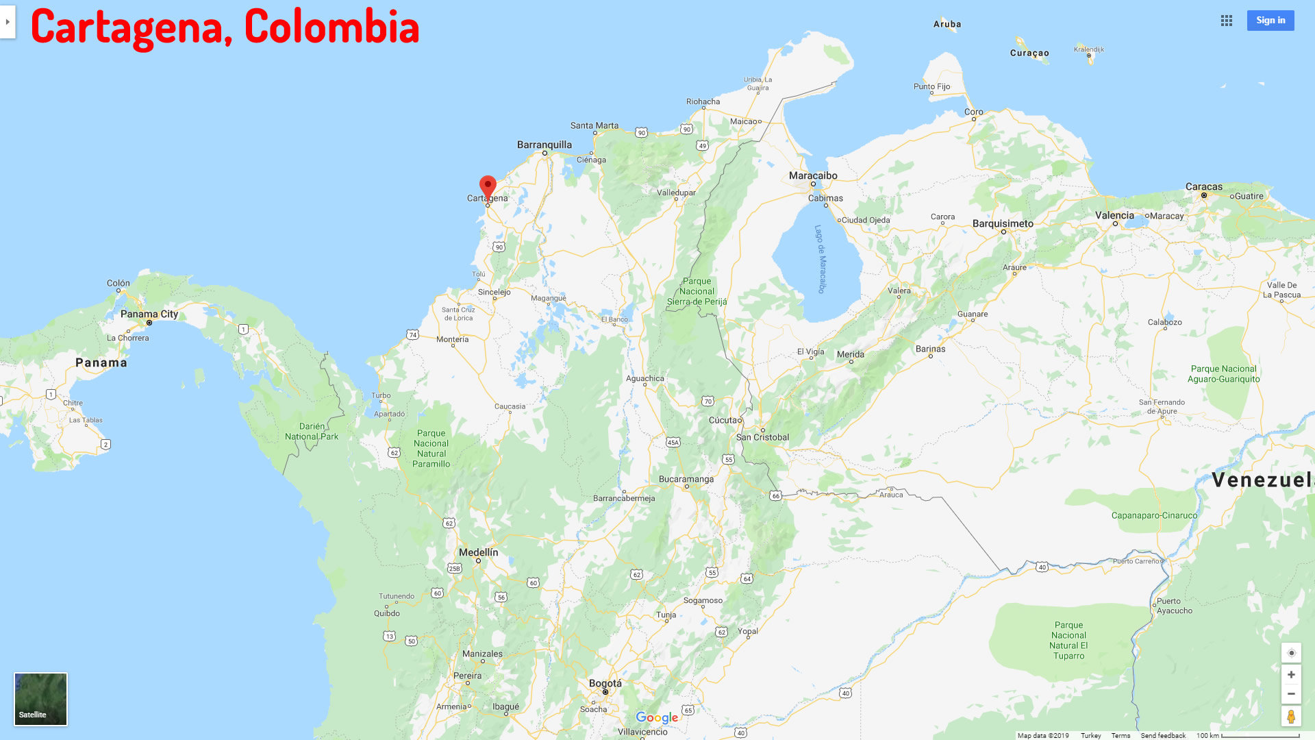 Cartagena map Colombia