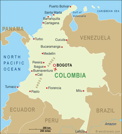 colombia politic map
