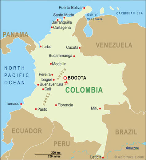 Colombia Politic Map