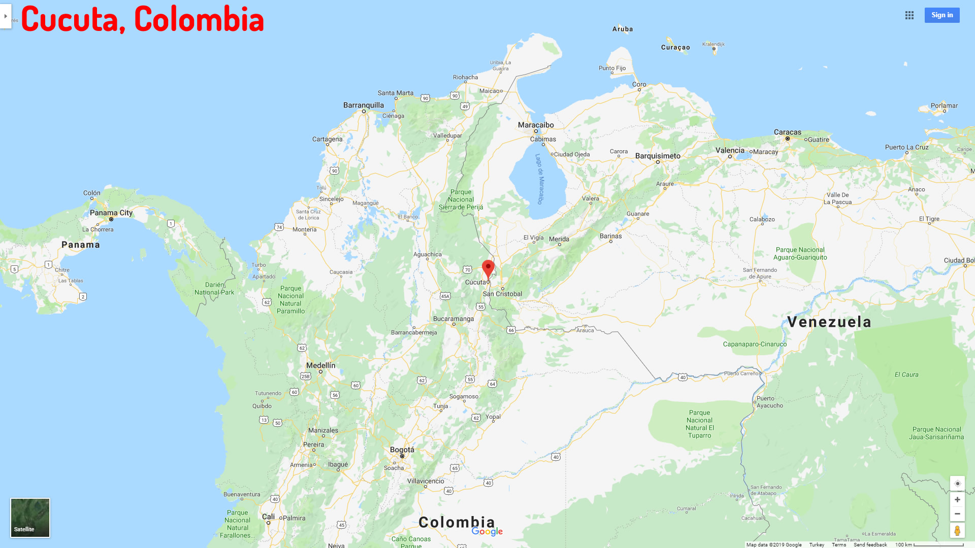 Cucuta map Colombia