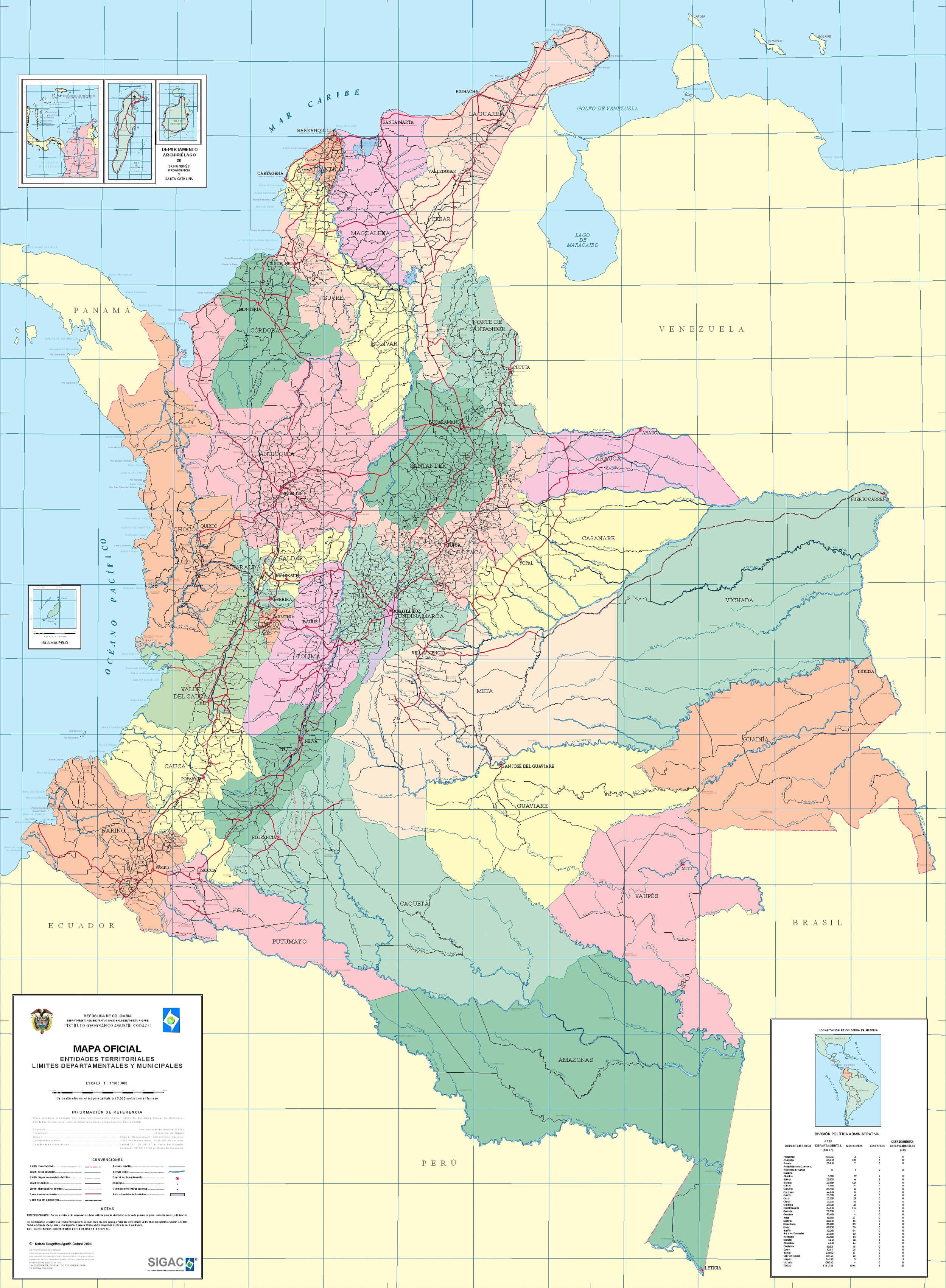 Departments of Colombia 2004