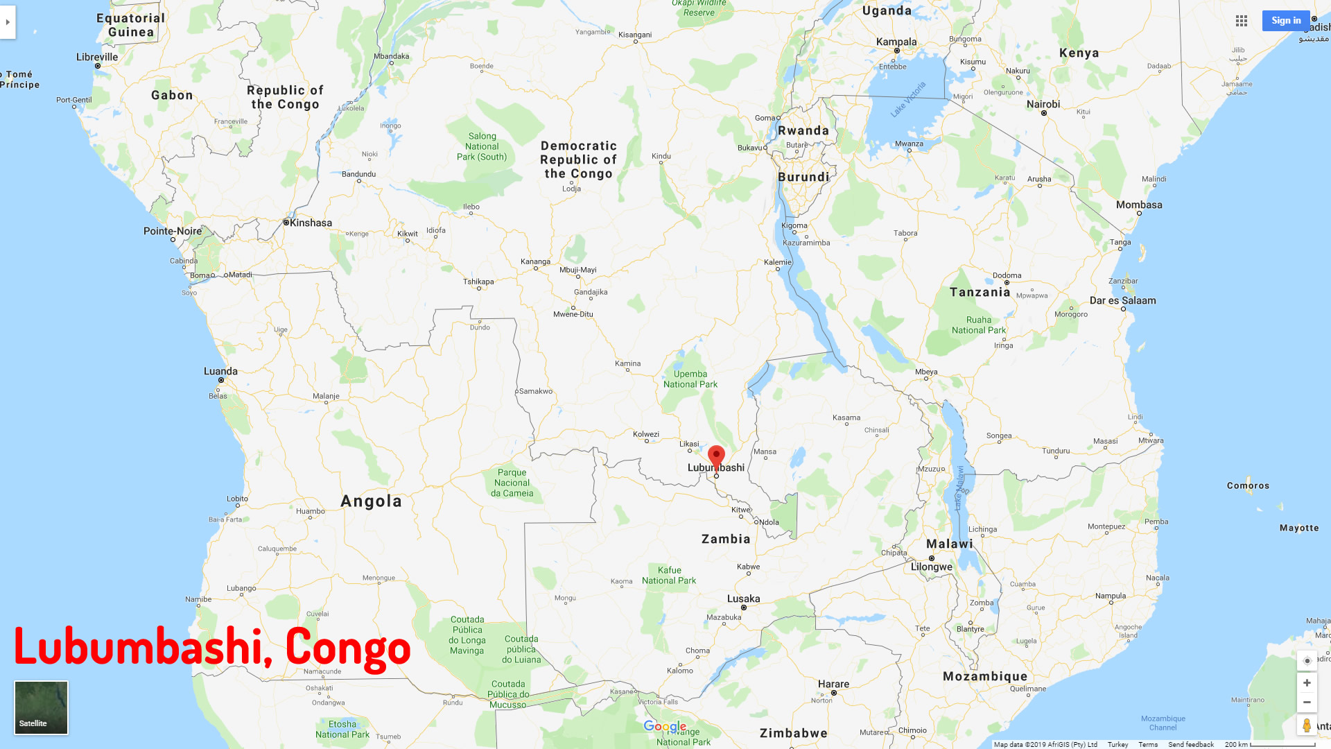 Lubumbashi map Congo