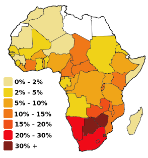 Africa Hiv Aids Map 2004