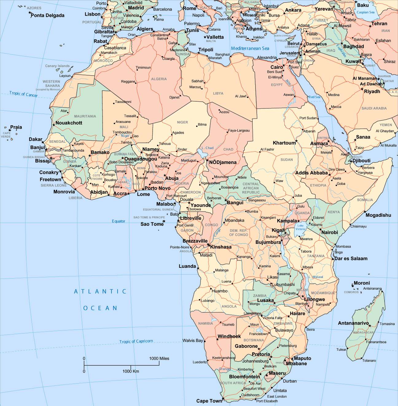 Africa Map With Countries