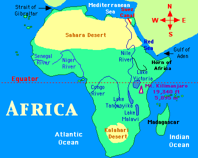 Africa Physical Map