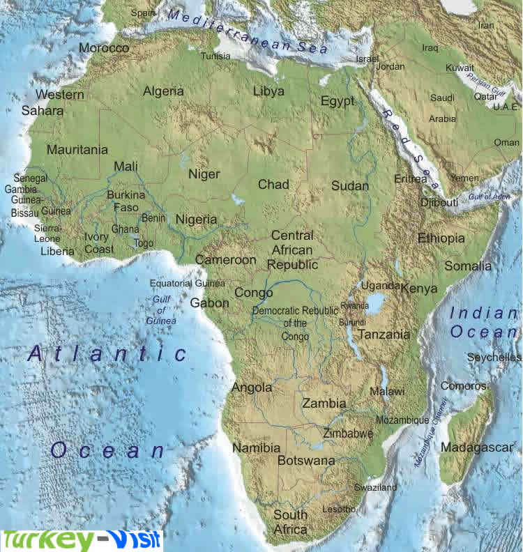 Africa desert map