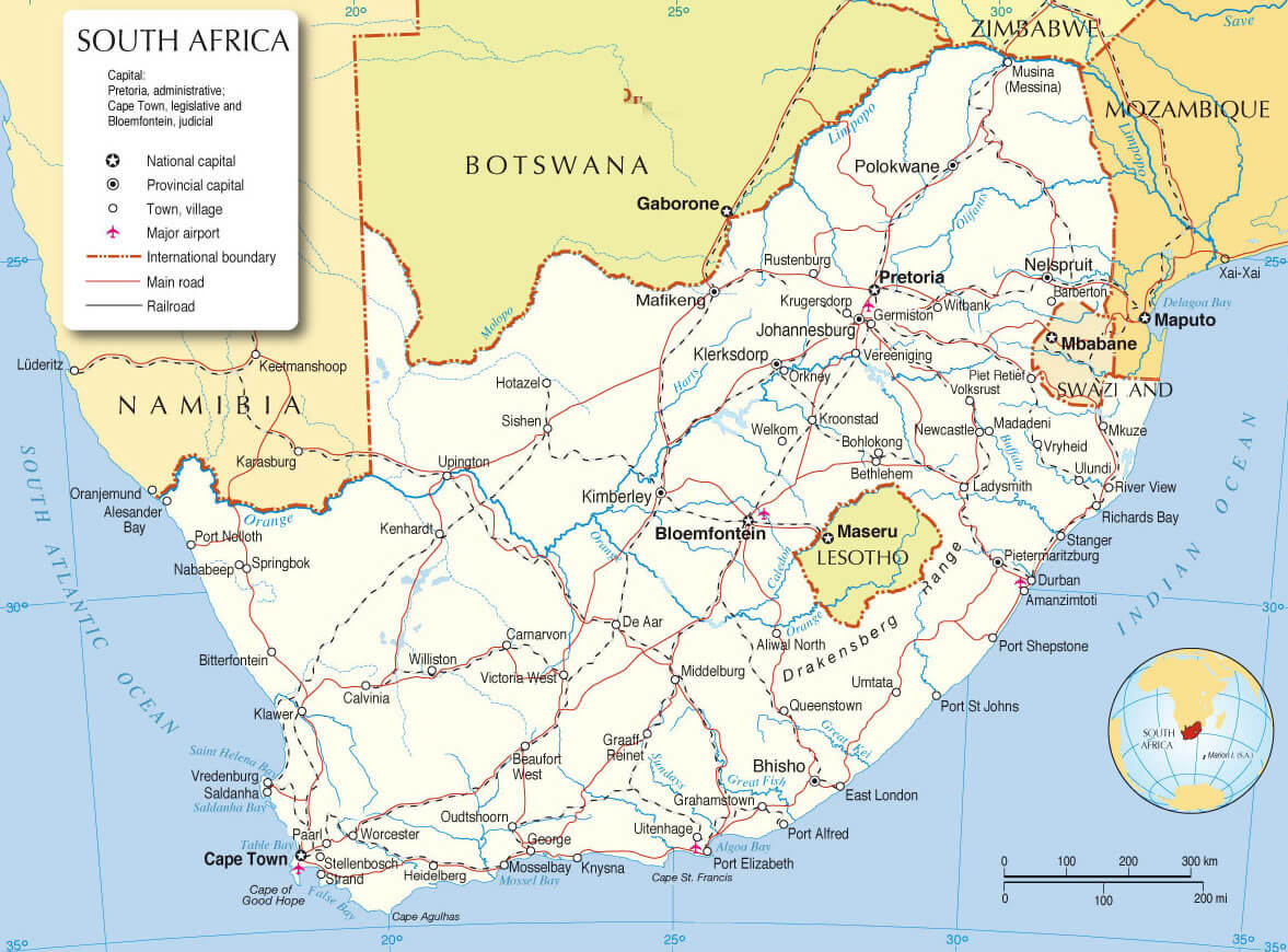 Where is South Africa Map World
