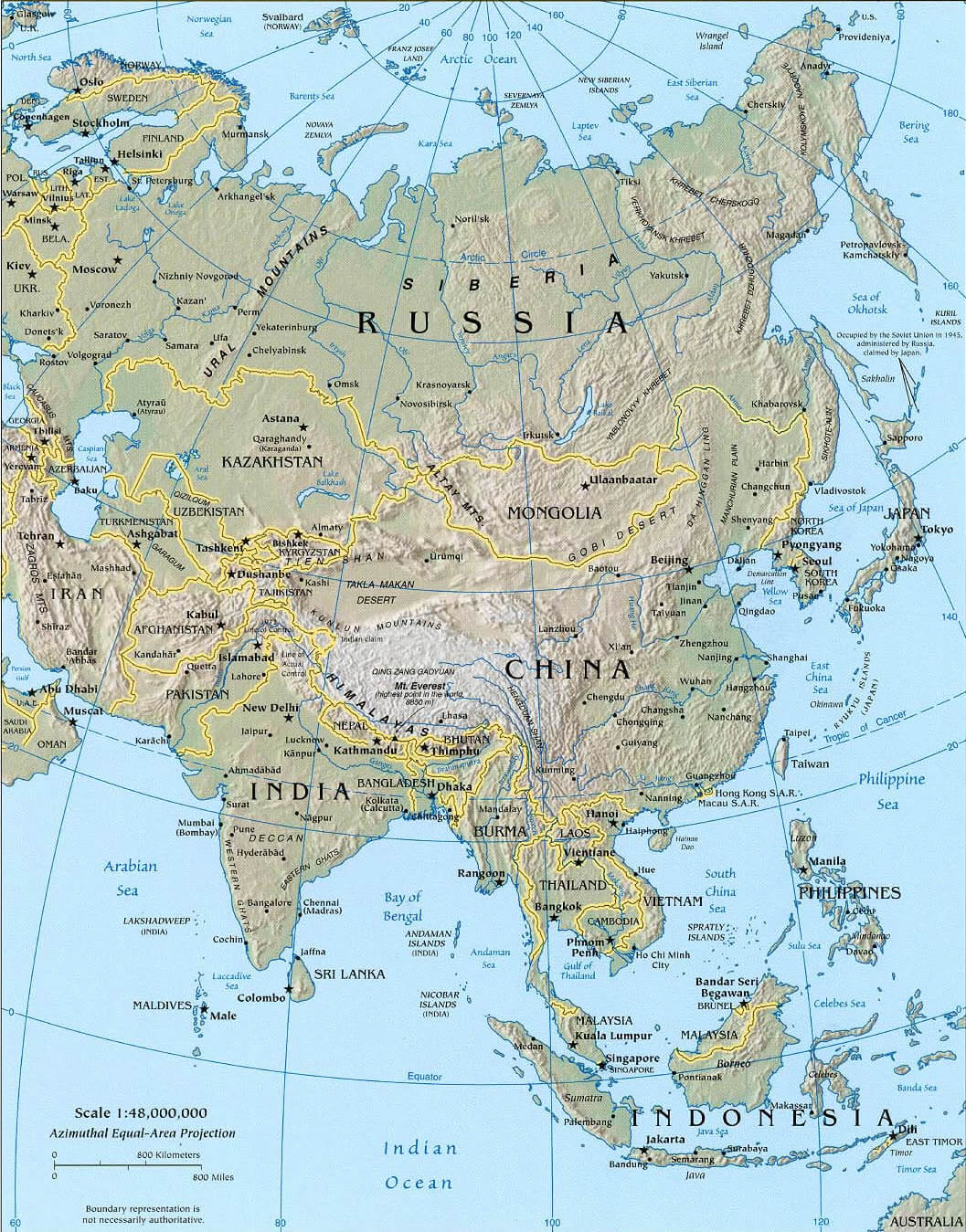 Asia Physical Map 2004