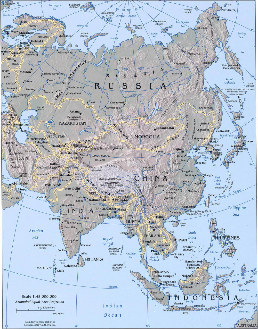 Asia Physical Map 2007