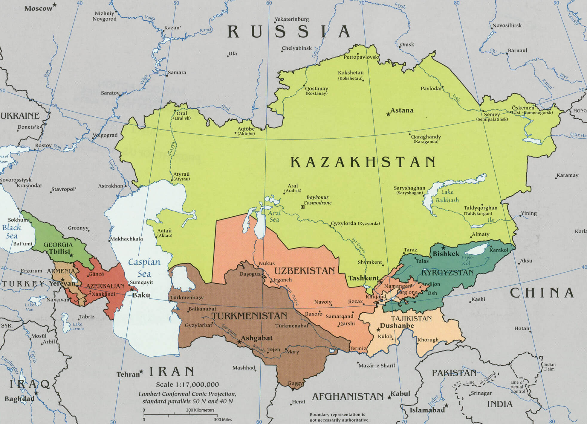 Caucasus Central Asia Map