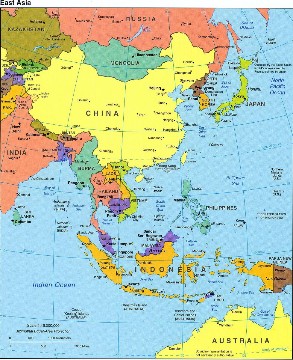 Map Of Far East Asia Countries 