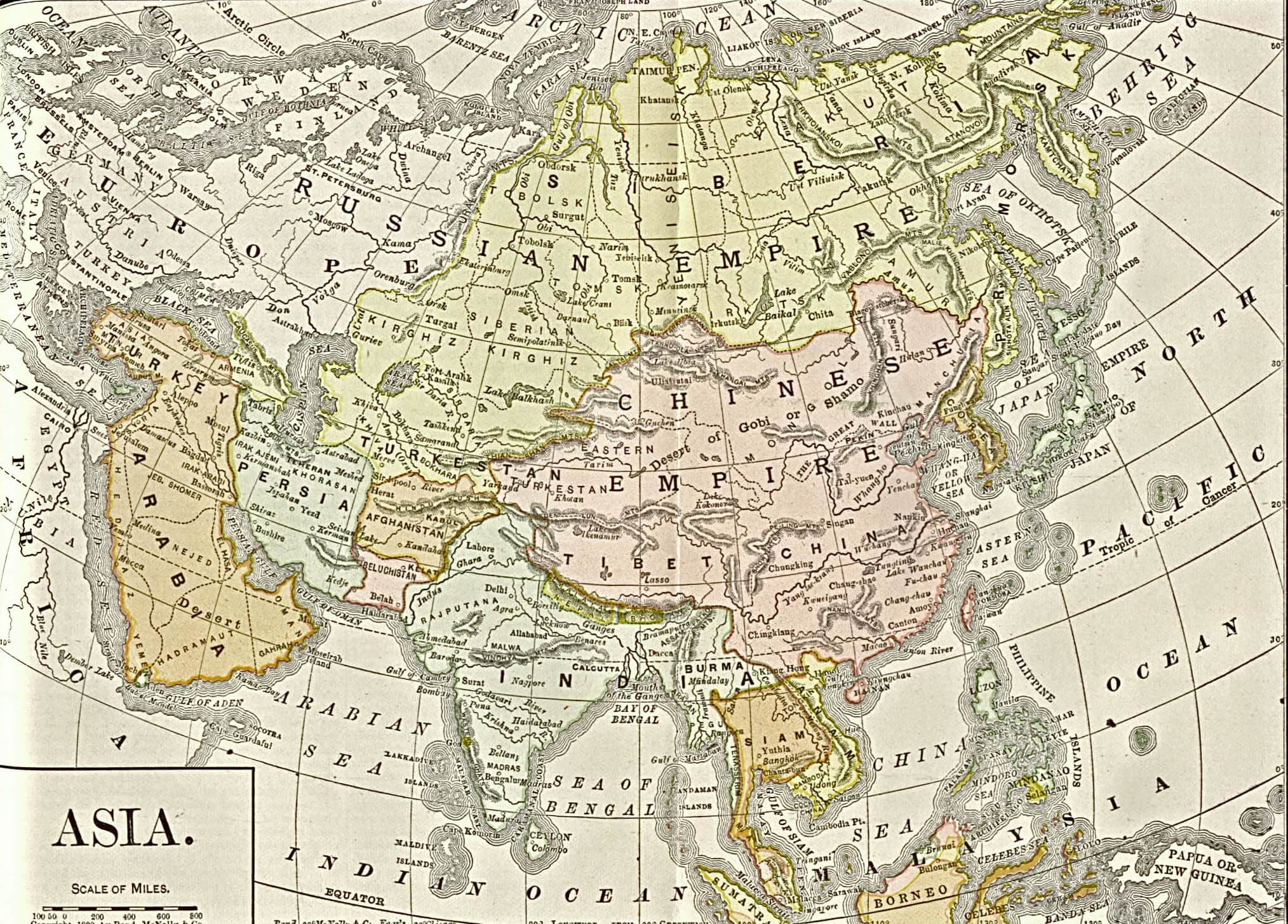 Map of Asia 1892