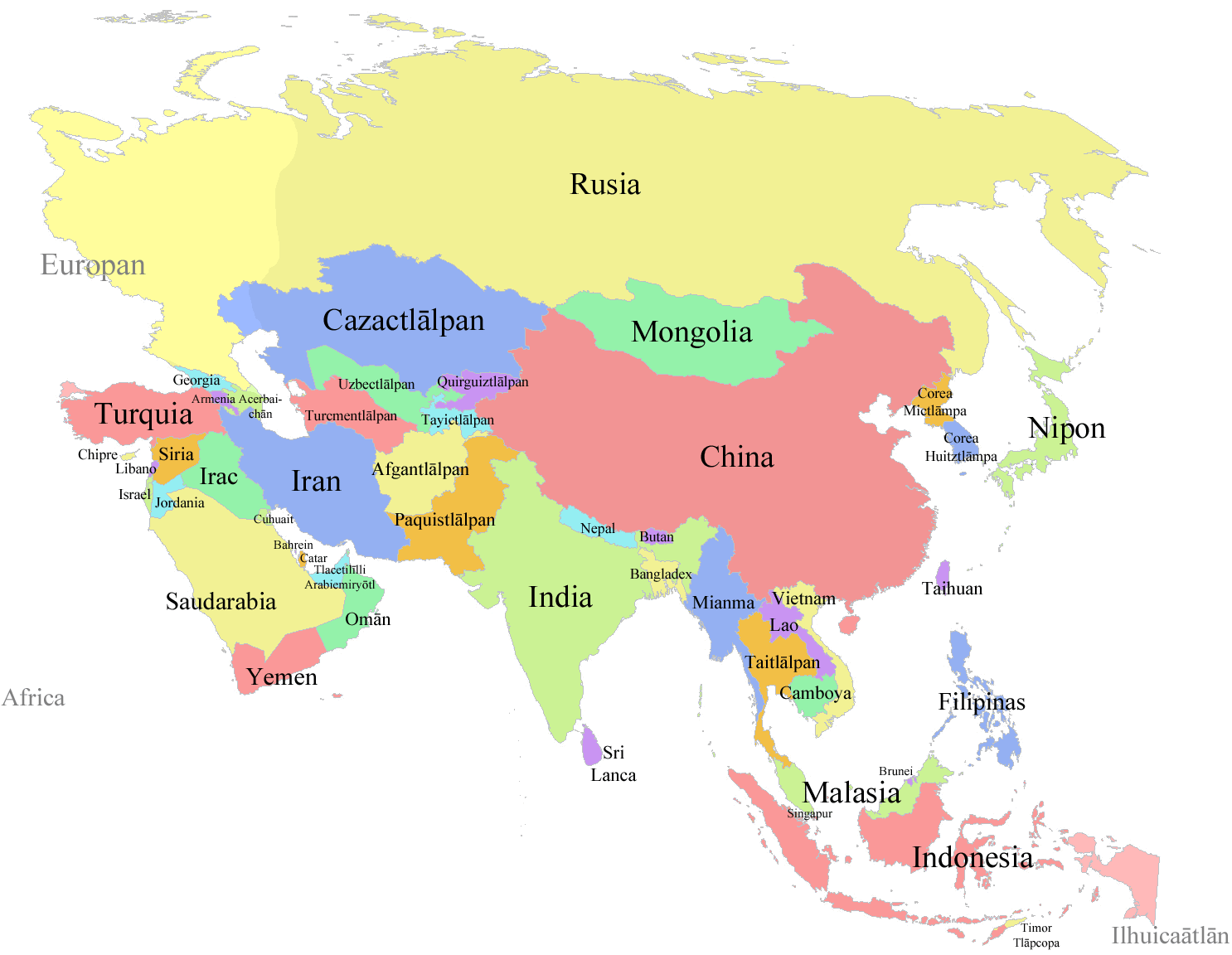 Asia Countries Political Map