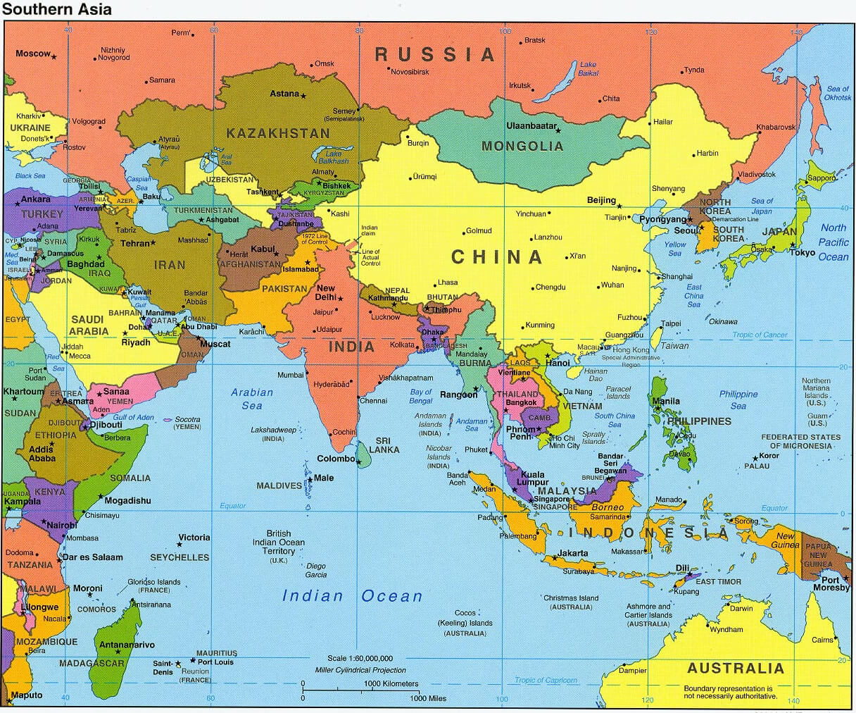 South Asia Political Map 2004