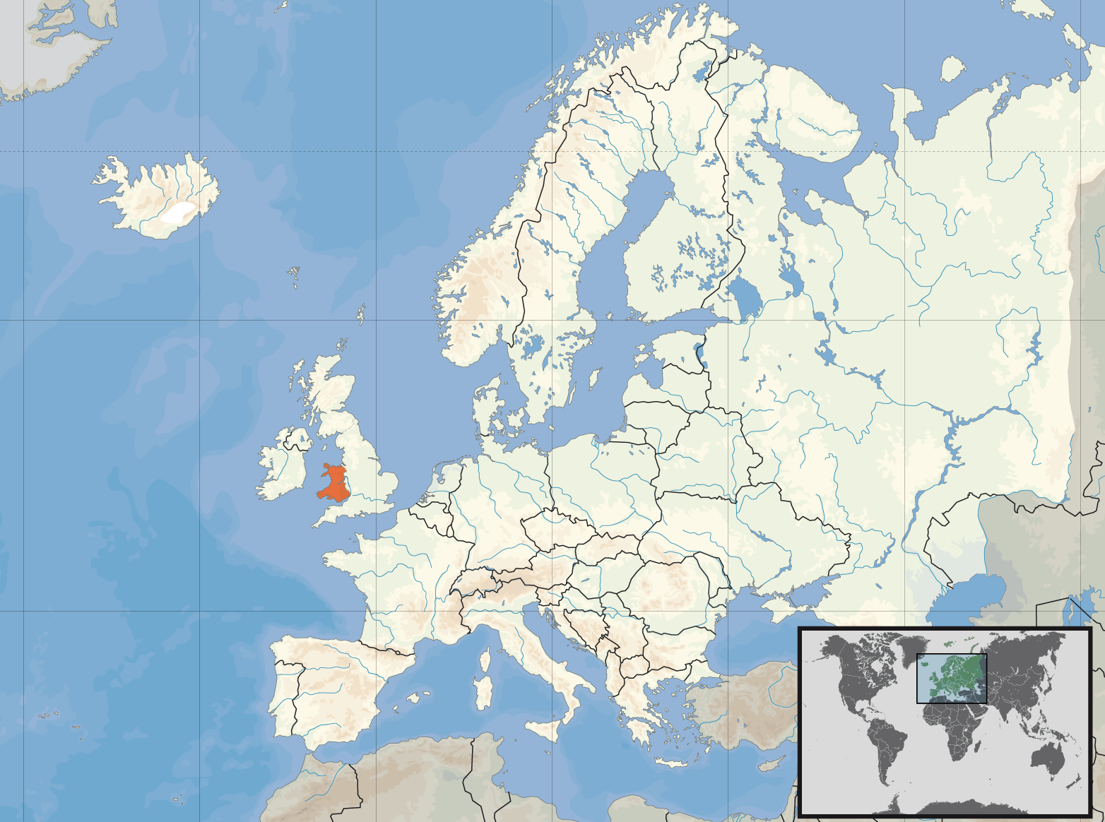 Europe Map Wales