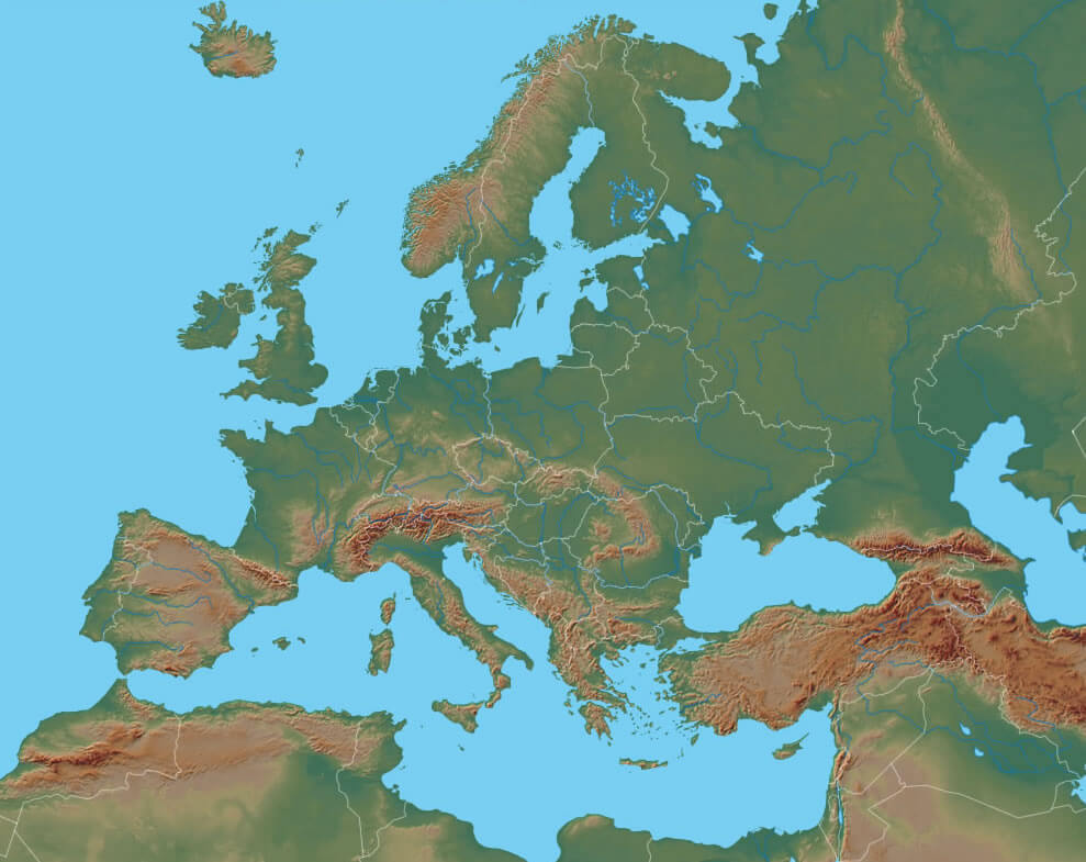 Satellite Image of Europe