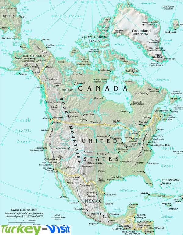 Map of North America