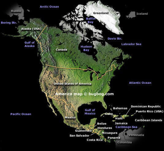 North America Continent Map