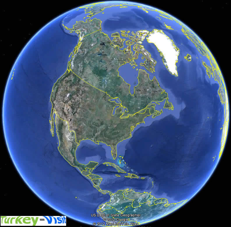 North America Earth Map