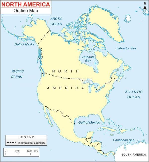 North America Outline Map