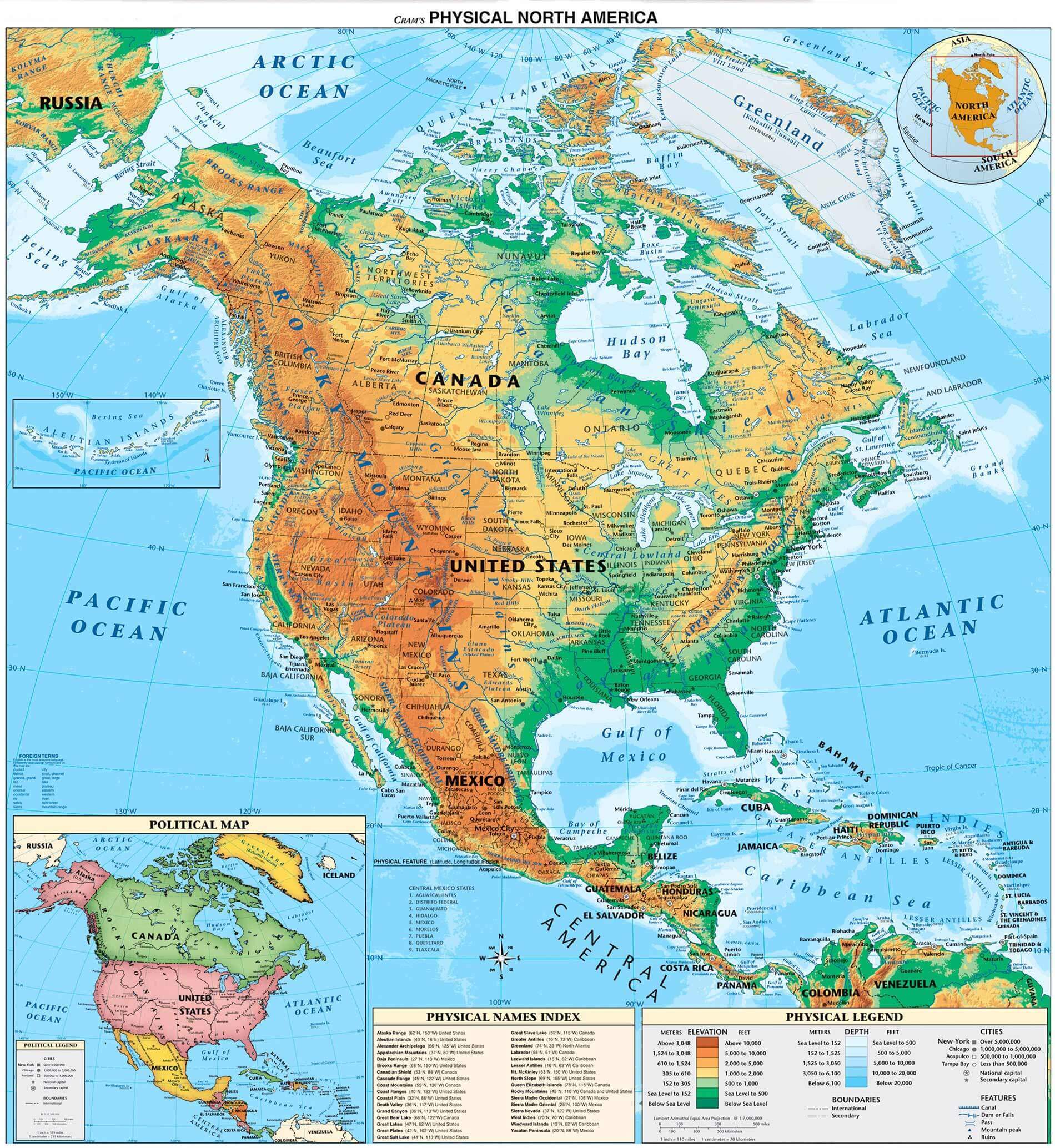 North America Cities Map