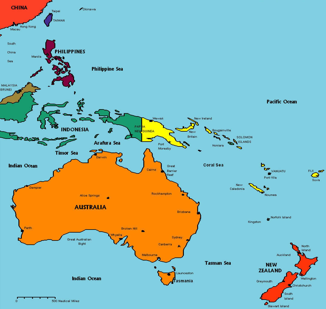Australia Oceania Map