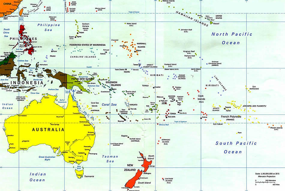 Map of Oceania