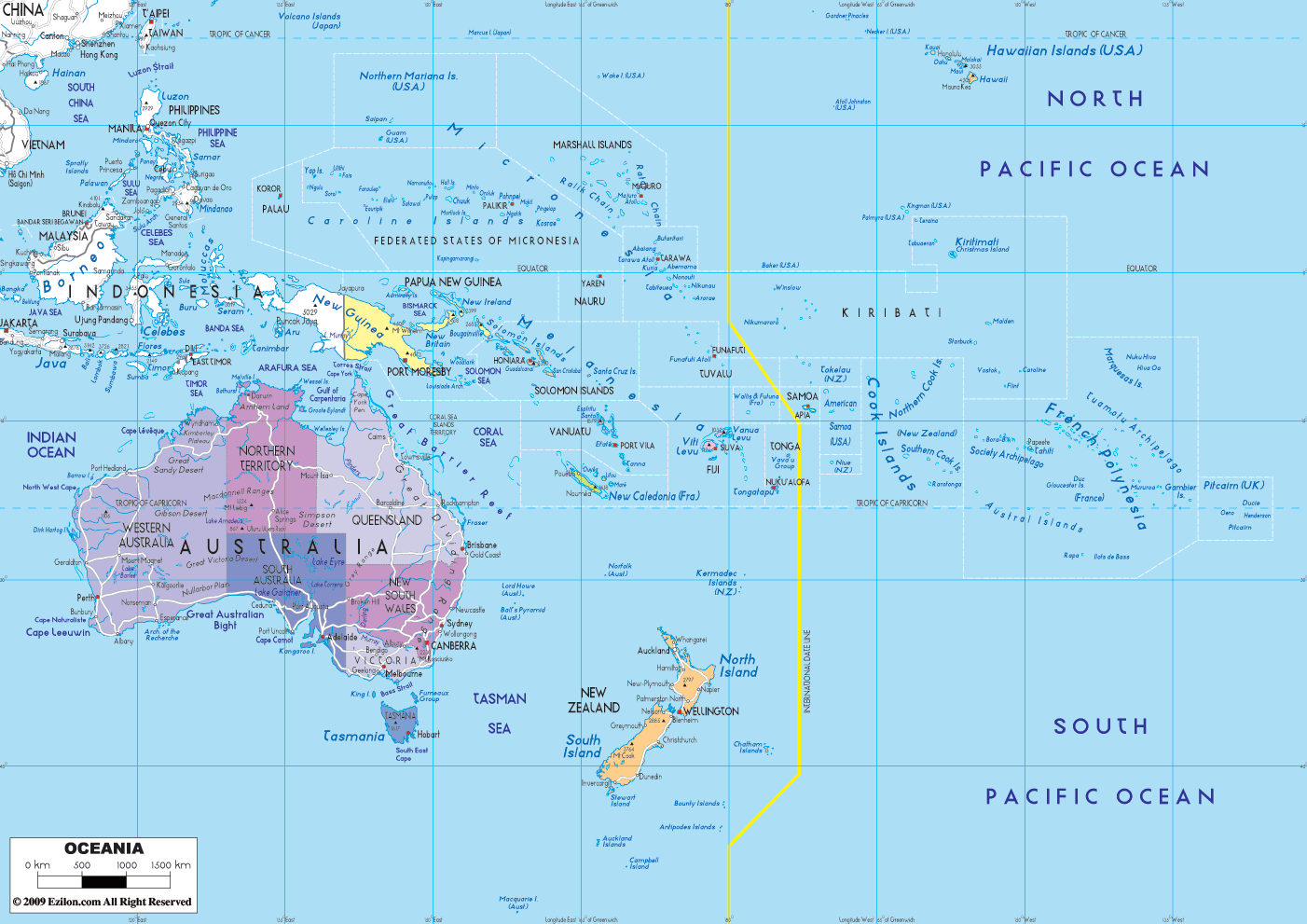 Oceania Political Map