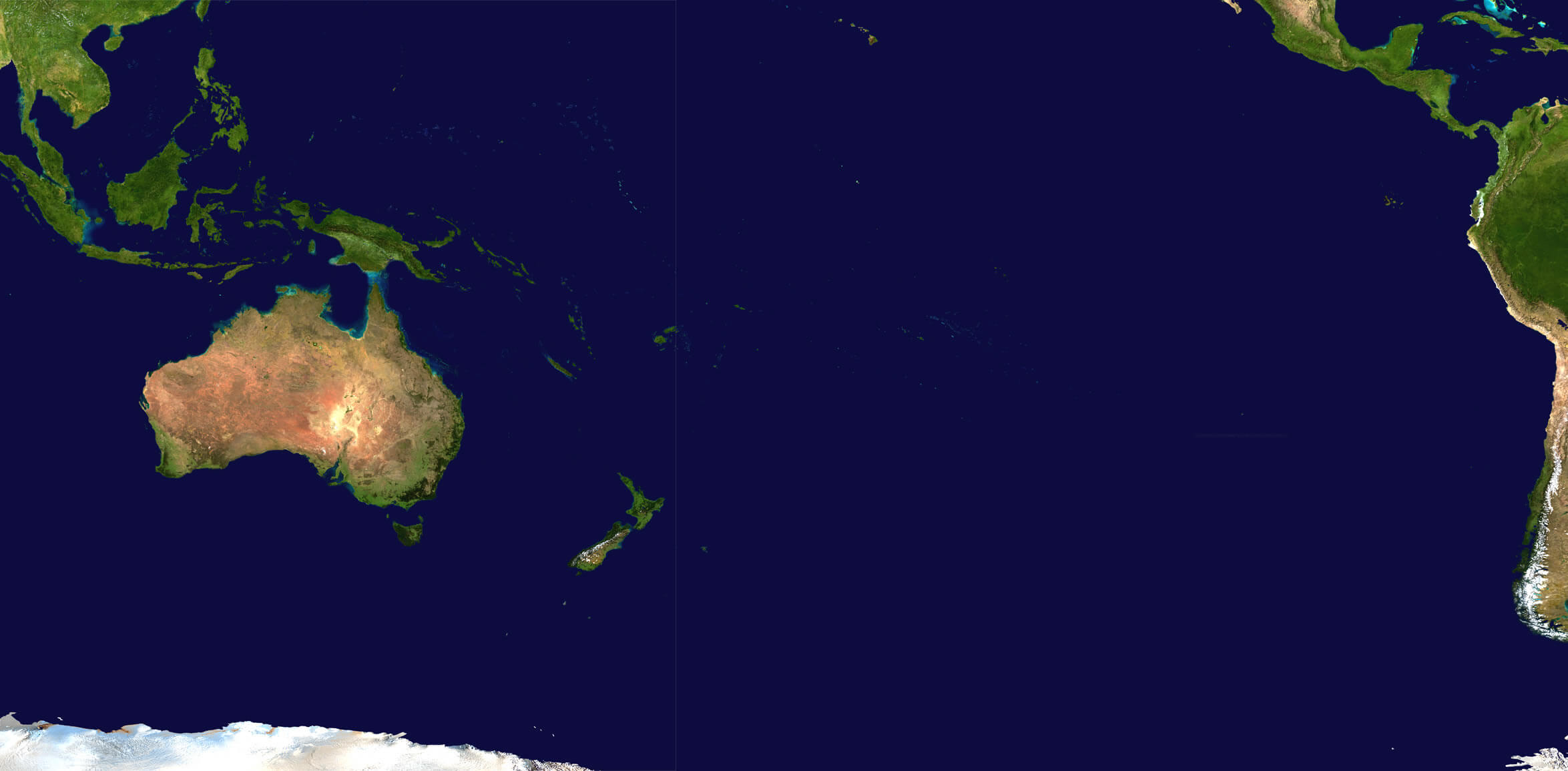 Oceania Satellite Map