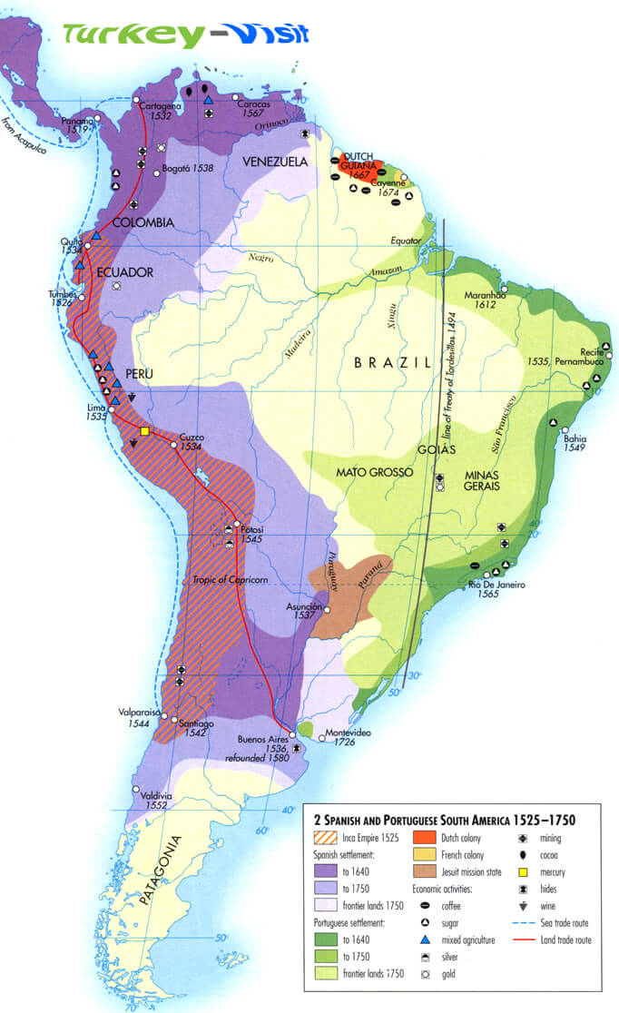 South America Map 1525 - 1750