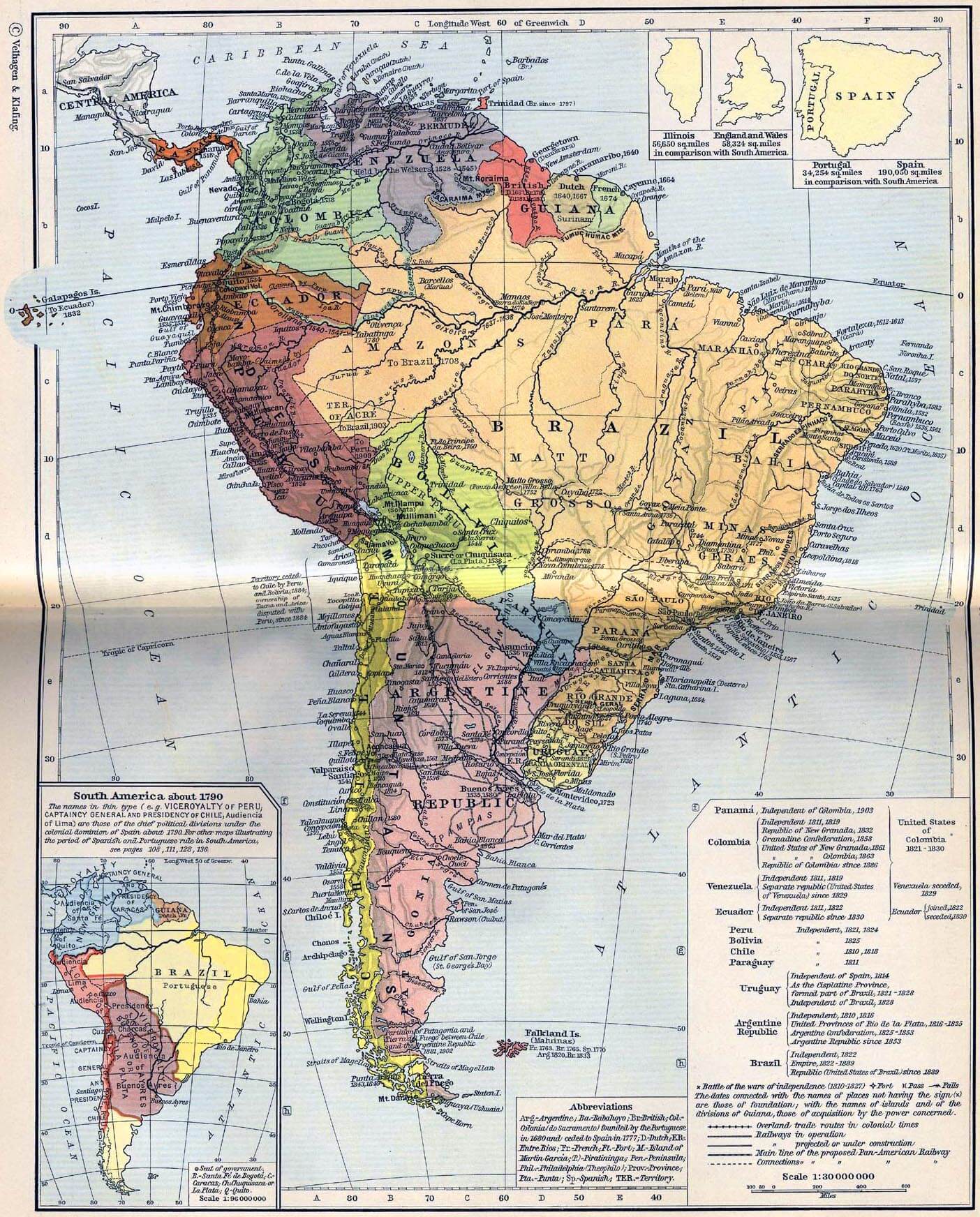 South America Map 1790
