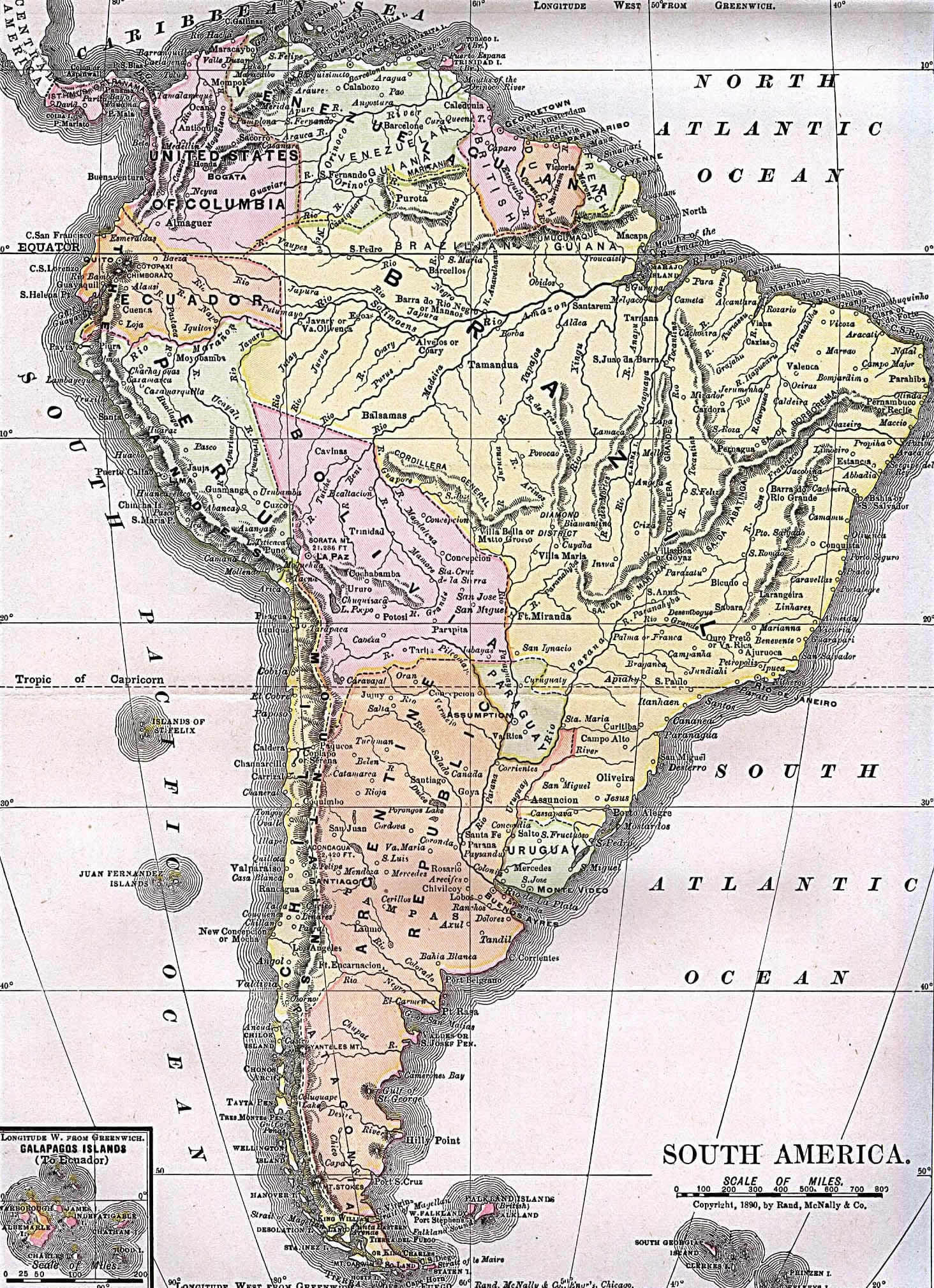 South America Map 1892