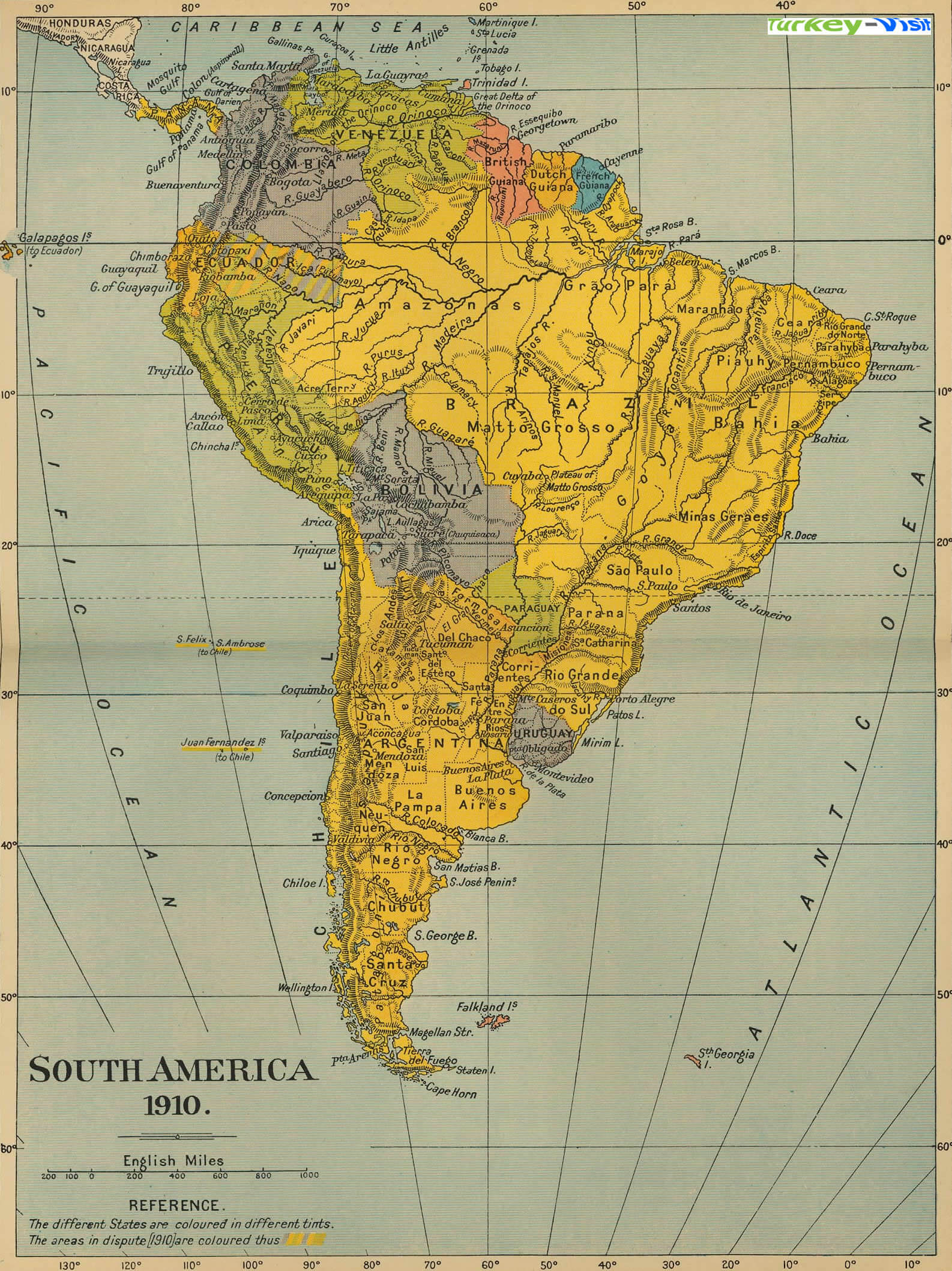 South America Map 1910