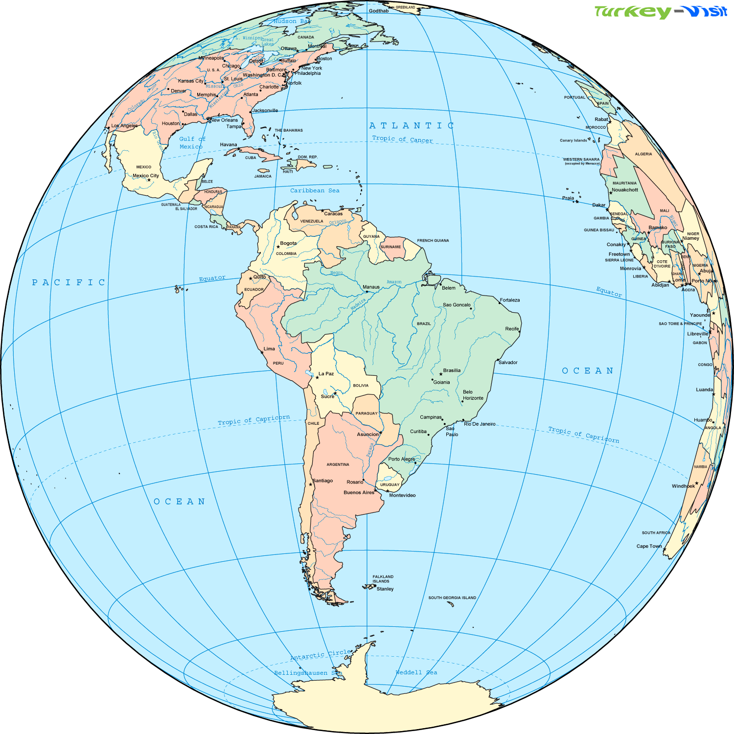 South America Countries Map South America Countries Map