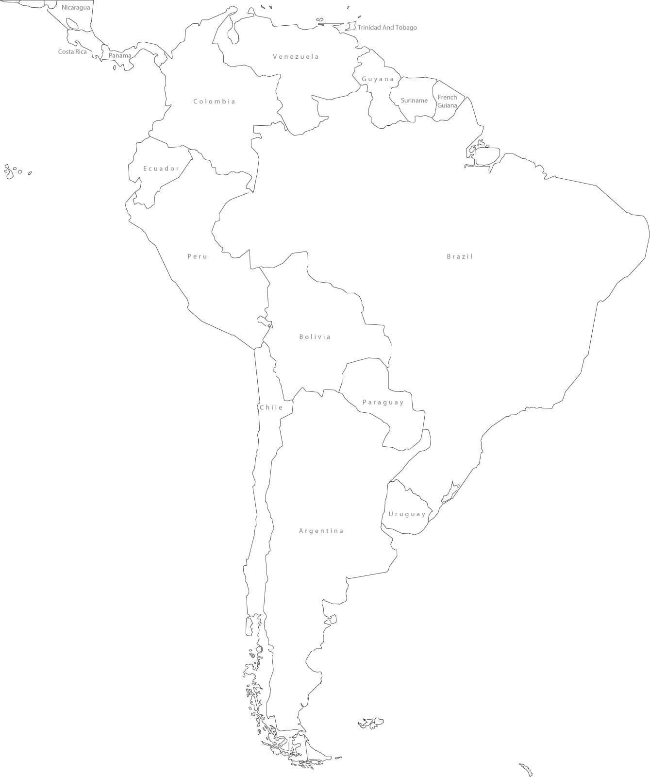 South America Political Map Countries