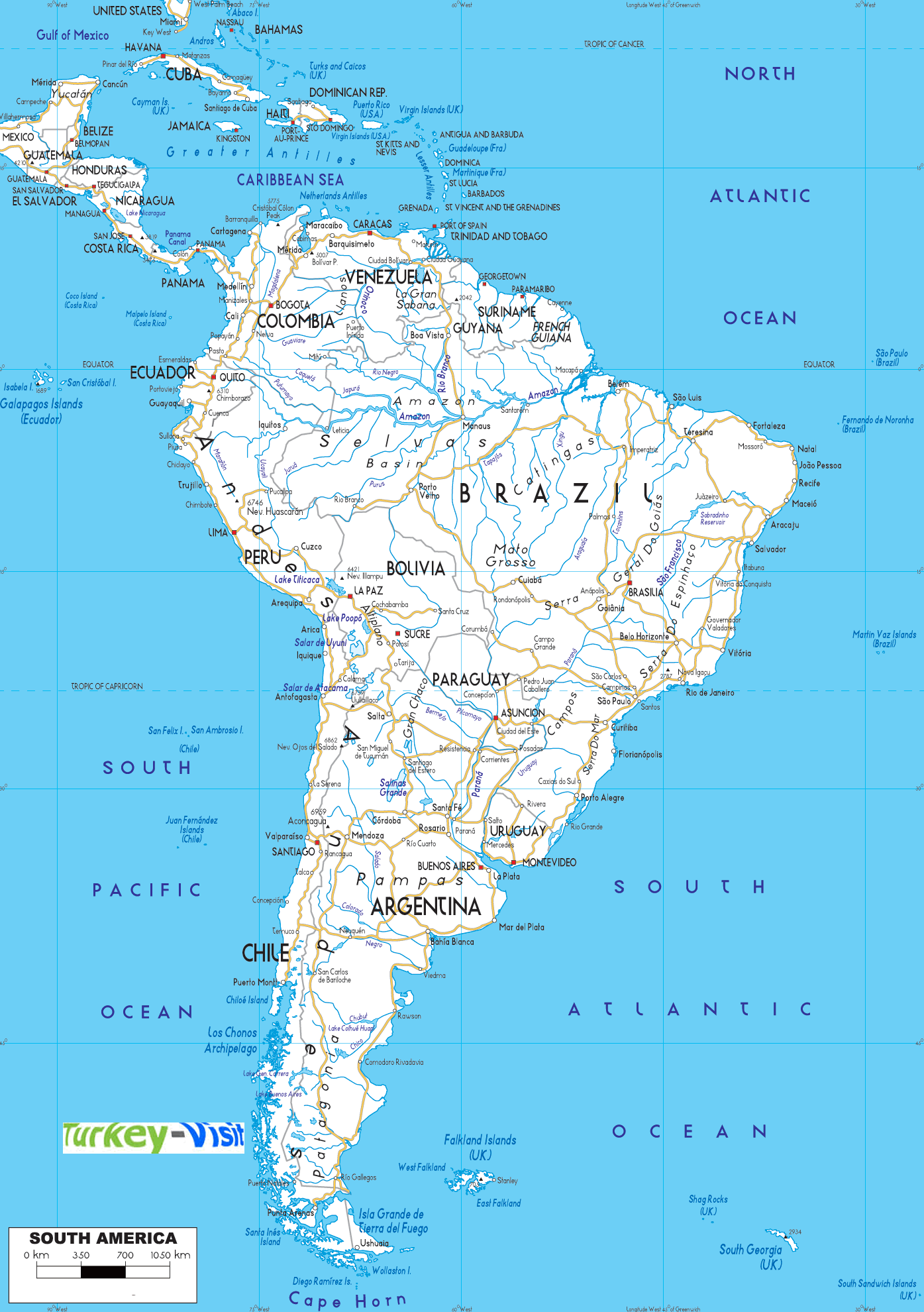 South America Road Map